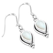 Mother Of Pearl Shell Pear Shaped Ethnic Style Drop Hook Earrings, e177